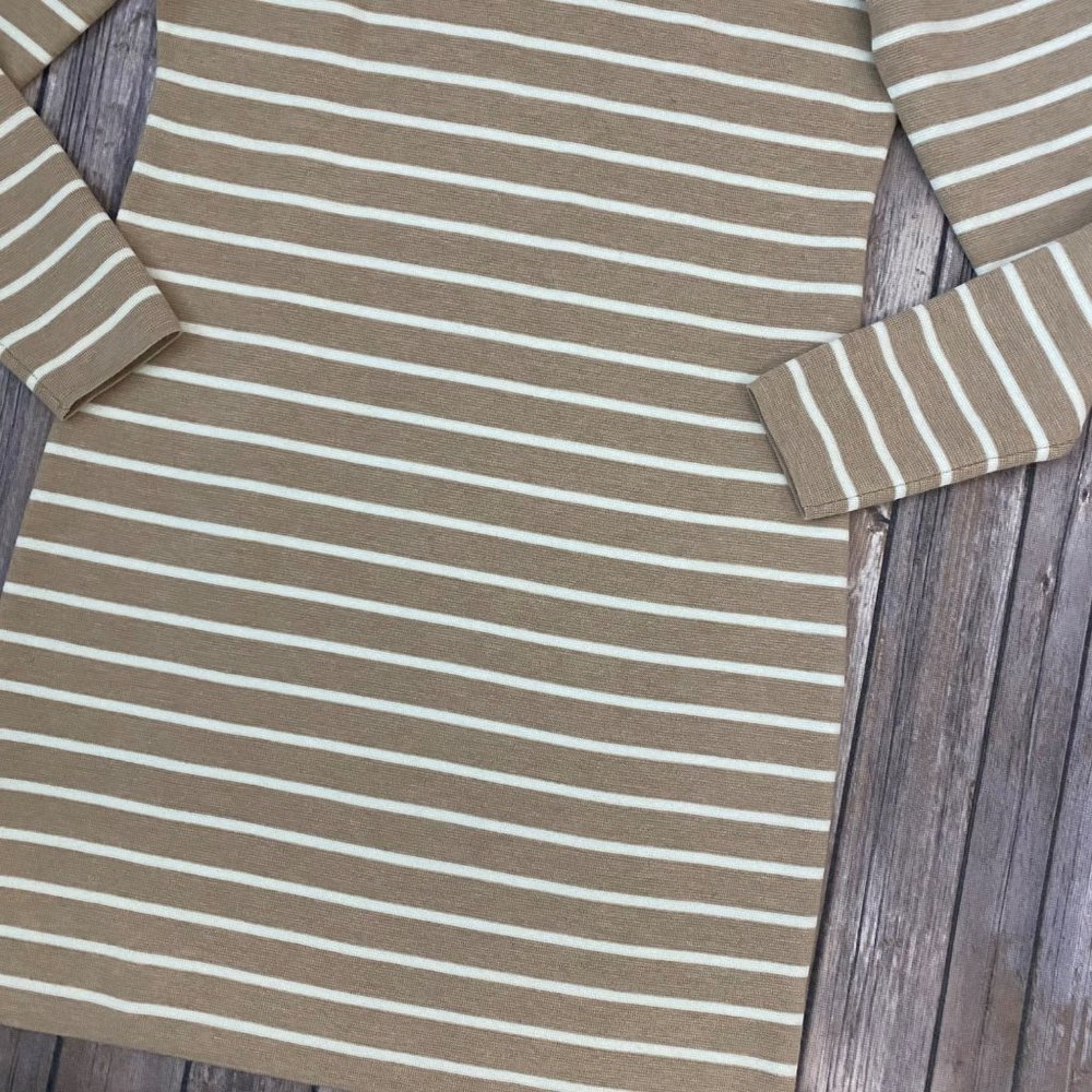 Vineyard Vines Tan White Stripe Merino Wool Sweater Dress - Picture 6 of 12